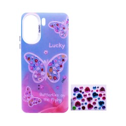 Designer Hard Case with Seperate Adhesive Stones for Xiaomi Redmi 13C/Poco C65 Pink Designer Hard Case with Seperate Adhesive Stones for Xiaomi Redmi 13C/Poco C65 Pink